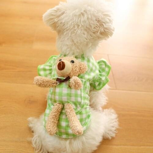 New Spring Dog Clothes for Small Dog Lovers with Removable Bear Pomeranian Yorkshire Puppy Costume Poodle Bichon Schnauzer Dress