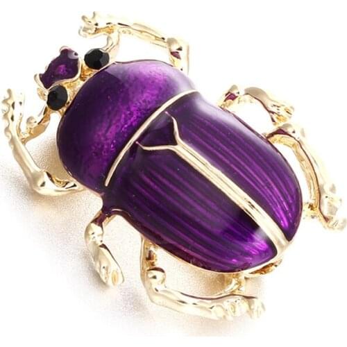 New Vintage Jewelry Beetle Brooches for Women Kids Enamel Green Purple Animal Insects Brooch Jewelry