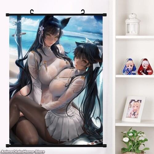 NEW Cute Anime Game Azur Lane Atago Girls Persona Wall Scroll Mural Hang Print Poster Home Decor Collectible Decorative Art Gift