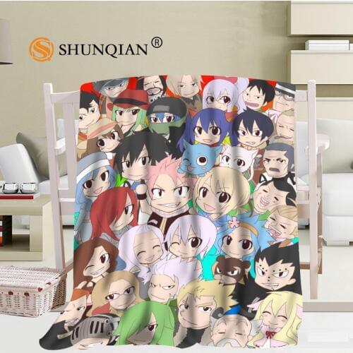 Custom Fairy Tail Blanket Office Sofa Blanket Portable Soft Blanket Bed Plane Travel Adult Home Blanket