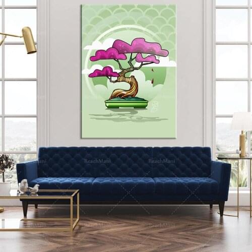 Poster Bonsai | Printed Zen | Plant Diagram | Yoga | Zen | Bedroom Decoration Poster