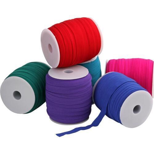 10m*15mm Elastic edging belt Solid Color Shiny Fold Over Elastic FOE Spandex Band Kids Hair Tie Headband Dress Lace Trim Sewing