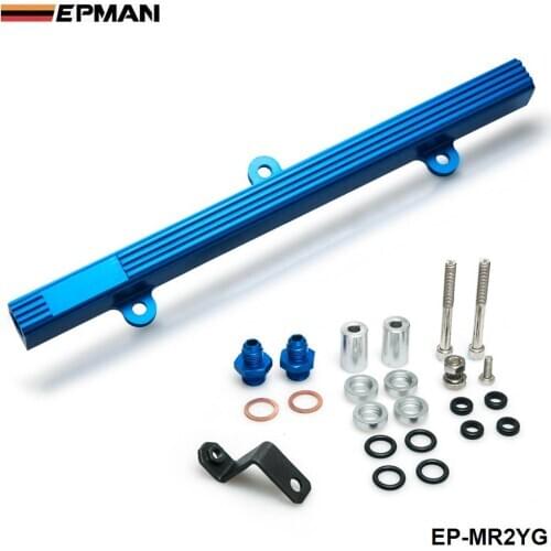 Performance Aluminum Injection Injector Fuel Rail Kit For Toyota MR2 3S-GTE Blue EP-MR2YG
