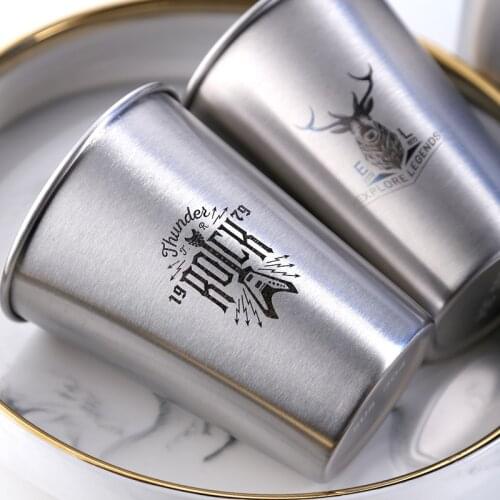 Industry INS Style 304 Stainless Steel NorthernEurope Spray Paint Beer Coffee Gargle Cups Cold Water Drinks Household Office Use