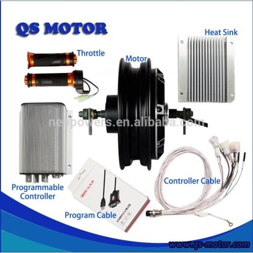 QS 4000W 72V 10inch In-Wheel Hub Motor with Kelly Controller KEB72601 and Throttle For Electric Scooter Conversion Kits