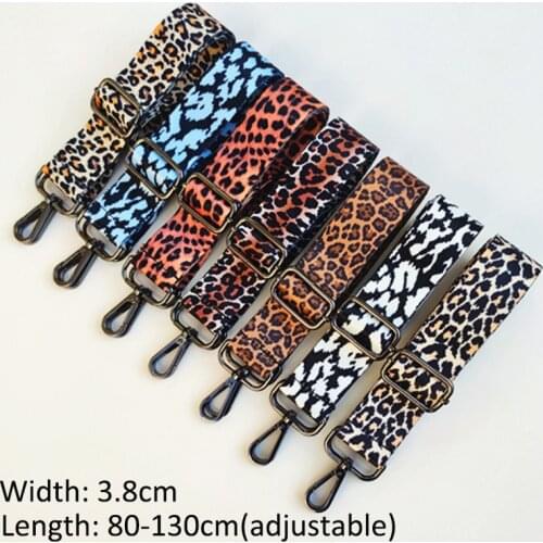 Leopard Bag Strap Women Shoulder Crossbody Bag Belt Adjustable Wide Strap Bag Part Accessories Female Messenger Bag Strap 130cm