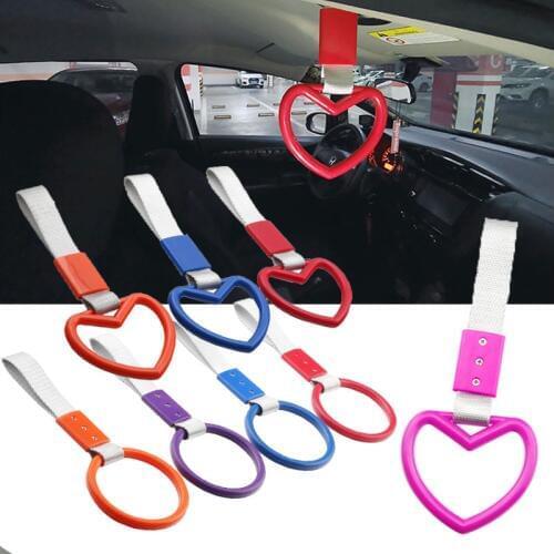 Nylon strap Car Tow Ring Handle Strap Charm Round JDM Tsurikawa Ring Subway Train Bus Handle Strap Charm Drift Toy Car Styling