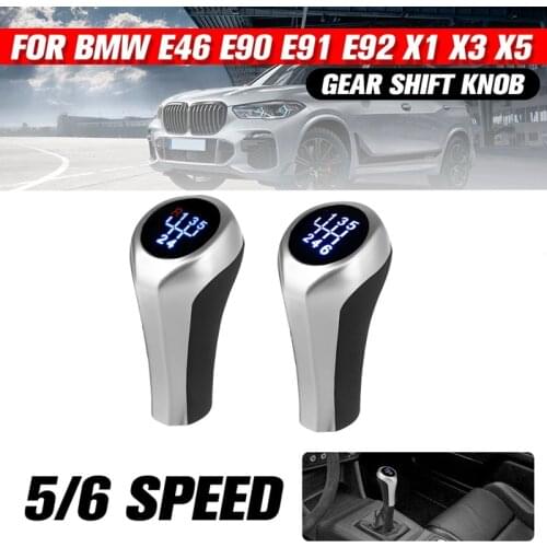 Car LED Gear Shift Knob WITH/LED Backlight Leather Shifter Lever Handle Stick For-BMW E46 E90 E91 E92 X1 X3 X5