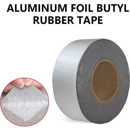 5m Foil Butyl Strong Adhesion Colloida Aluminum Tape Self Adhesive Heat Resisting Waterproof Roof Pipe Repair Leak-proof Sticker