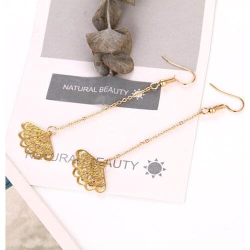 Fringe earrings jewelry pendant Bohemian women fashion simple leaf pendant earrings fashion accessories gold