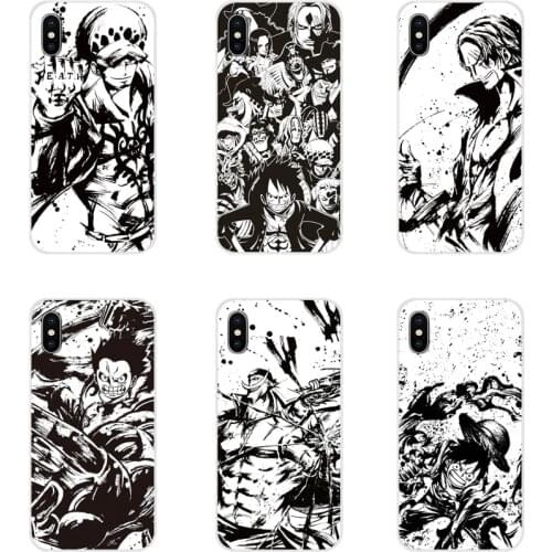 One piece black white anime For Apple iPhone X XR XS 11Pro MAX 4S 5S 5C SE 6S 7 8 Plus ipod touch 5 6 Silicone Phone Shell Cover
