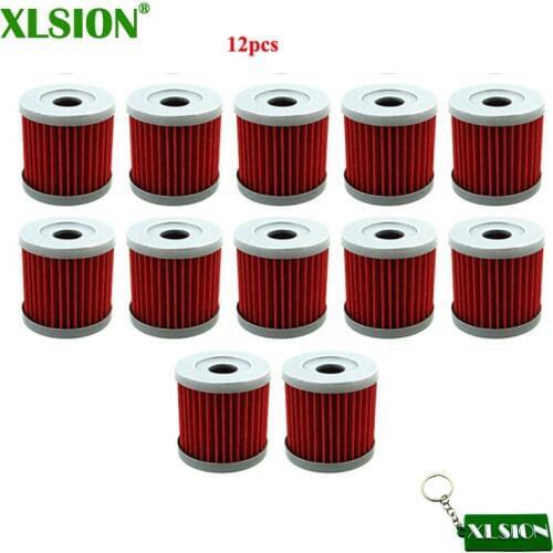XLSION 12x Oil Filters Fit Suzuki DRZ 400 400E 400S 400SM LTZ400 LTR450 LTZ 400 LTR 450 QUADRACER ATV Dirt Motor Bike