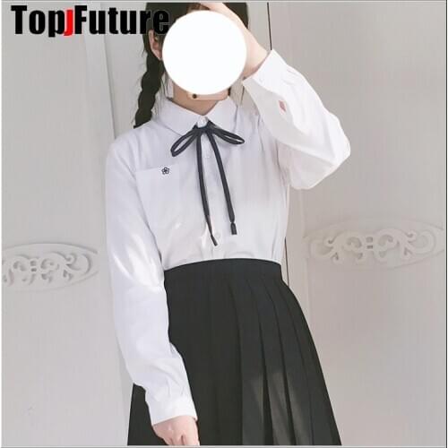 Japanese School Uniform For Girls Short Sleeve White Shirt School Dress Jk Sailor Suit Tops Business Work Uniforms For Women