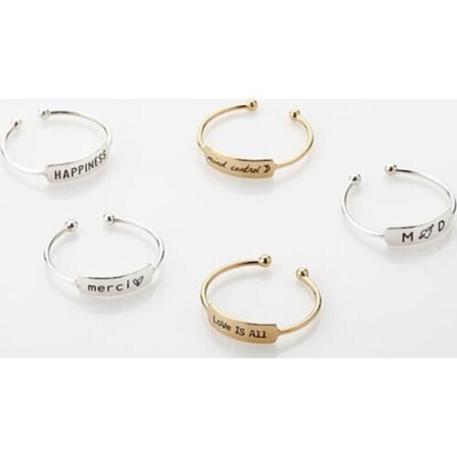 YSH 925 sterling silver personalized carving letter couple ring 2020 woman DIY custom jewelry Valentines Day gift free shipping