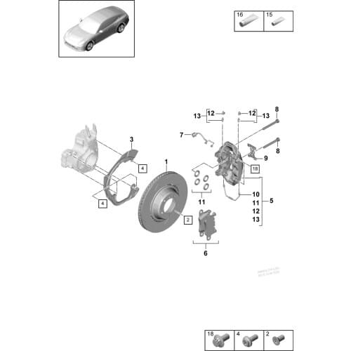 Rear brake disc left and right for Porsch-e OEM:971615602F