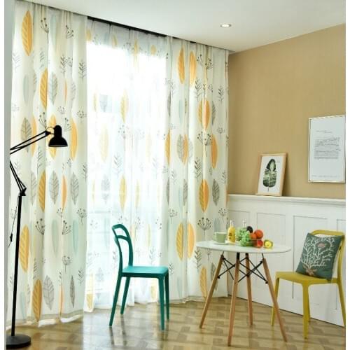 New 2019 Blackout Curtain For Living Room Leaf print Drapes Bedroom Kitchen Balcony Pastoral Fresh Sheer for Window Decoration