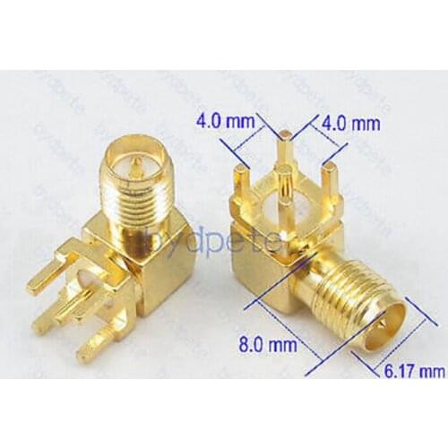 RP-SMA female male pin right angle Panel PCB Mount Square 4.0mm 8.0mm Connector