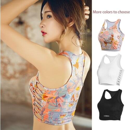 Yoga Vest With Breast Pad Beautiful Back Wearing Professional Shaping Gathering Fitness Underwear Running Sexy Sport Bra