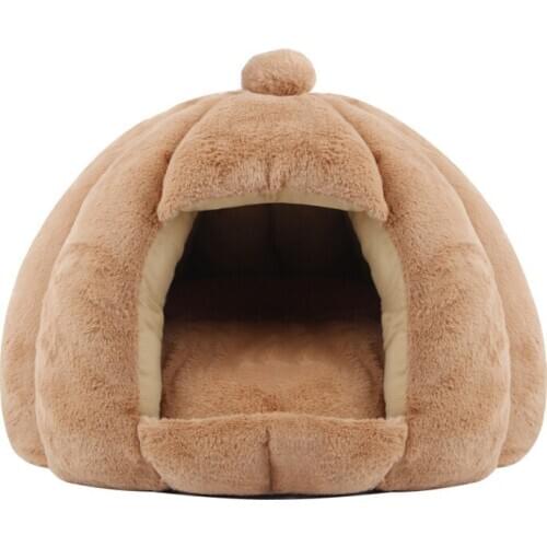 Winter Warm Pet dog Bed Kennel Cat House Sleeping Bag Pumpkin Puppy Cushion Mat Cat Accessories House For Cats Cama Gato