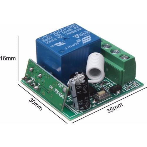 1pc 100M Wireless Relay Switch DIY Electrical Remote Control Receiver Relay Switches 1CH DC12V AC22V RF 433MHz Mayitr