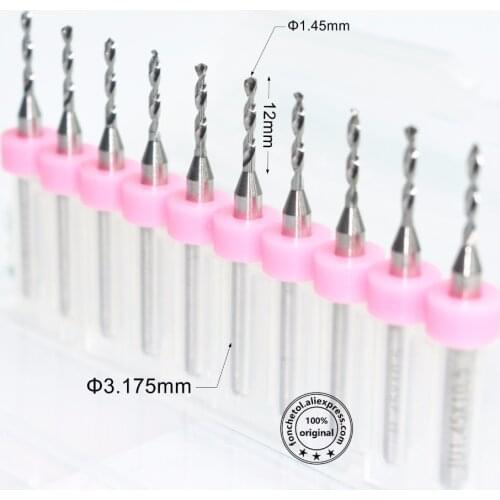 10PCS-3.175mm*1.45mm,CNC Computer machine tool,Print Circuit Board drill,woodworking router bit, Carbide Micro Drilling Bits