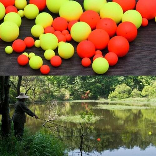 100Pcs Fishing Buoy Floating Bobbers Drift Ball Fish Bait Indicator Accessories