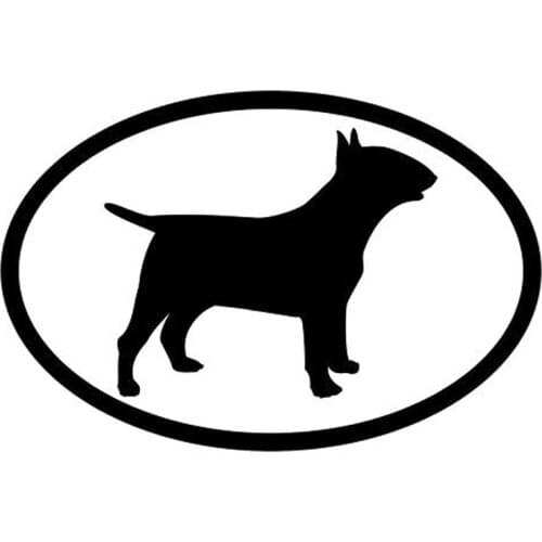15.2*10.2CM BULL TERRIER Oval Cute Cartoon Car Cover Scratch Decorative Decal Fashion Car Sticker