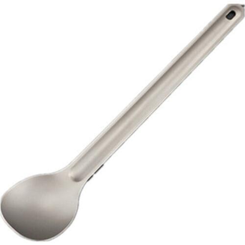ABUO-1Pcs Titanium Spoon 21.5Cm X 3.9Cm Camping Spoon Outdoor Tableware Long-Handled Titanium Spoon