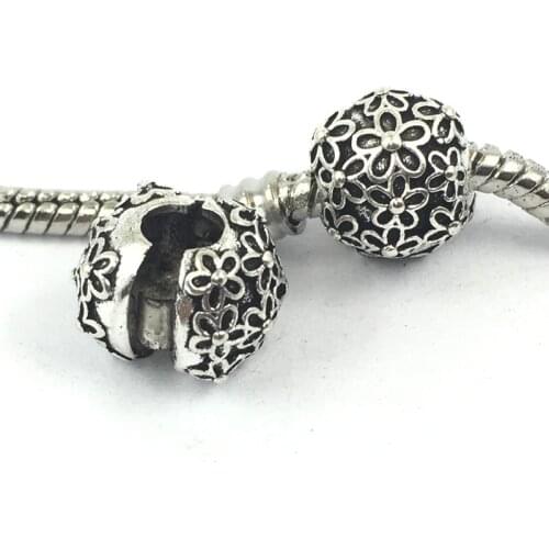 Flowers Clips Locks Beads Stopper Bead Charm European Beads Fit Original Pandora Charms Bracelets & Bangles