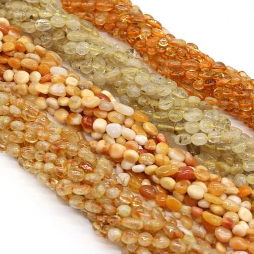 6-8mm Natural Gem Pebble Stone Beads Irregular Rose Quartzs Agates Fluorite Loose Spacer Beads for DIY Bracelet Jewelry Making