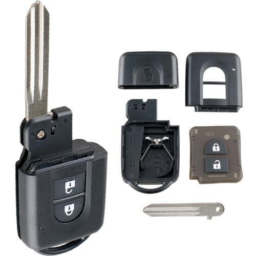 Car Key Shell Case 2 Buttons Smart Car Remote Key Shell Fit for Nissan Micra X-Trail Qashqai Note Duke Juke Parthfinder