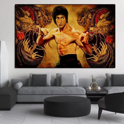 Kung Fu Star Bruce Lee Canvas Painting Posters Prints Picture Wall Art Picture Quadro Living Room Home Decorative Paintings