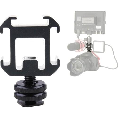 C1FB 3 Hot Shoe Mount Adapter Dual Screws Bracket Stand Holder for DSLR Camera for LED Microphone Monitor Flash Light