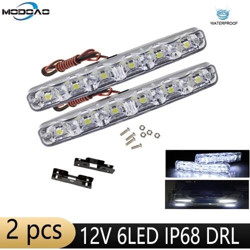 2pcs DRL Daytime Running Light DC12V 6000K Daytime Lamp Car Stylish Lights Fog Light Waterproof Fog Bulbs Super Bright Car DRL