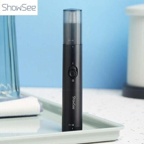 Showsee Electric Nose Hair Trimmer 360 Degree Rotate Ear Nose Hair Razor Clipper Safe Portable Cleaner Tool For Men Boys