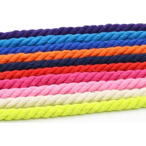 18 Color pick 3 Shares Twisted Cotton Cords 12mm DIY Craft Decoration Rope Thread Cotton Cord for Bag Drawstring Belt Hat CD27B