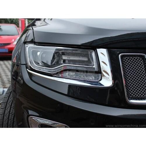 For Jeep Grand Cherokee 2014 2015 2016 2017 Chrome Headlight Cover Trim ABS Car-styling Accessories Mirror Surface