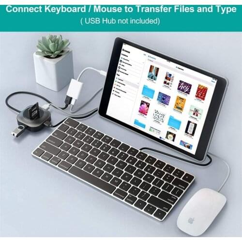 Suitable for Apple OTG Adapter USB Port Two in One Keyboard Camera IPhone X IPad OTG Data Cable
