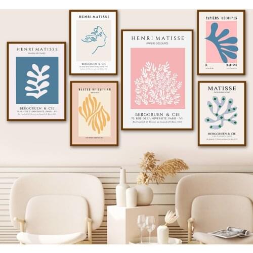 Henri Matisse Woman Leaf Line Abstract Wall Art Canvas Painting Nordic Posters And Prints Wall Pictures For Living Room Decor