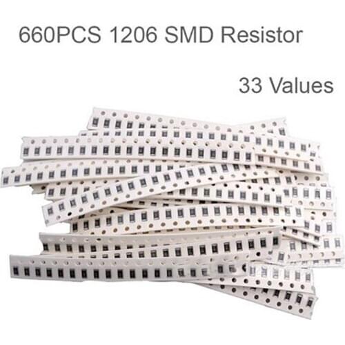 0603 SMD Resistor Kit Assorted Kit 1ohm-1M ohm 1% 33valuesX 20pcs=660pcs Sample Kit
