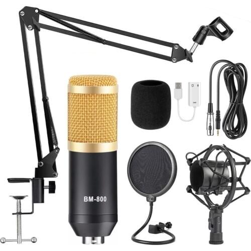 BM-800 Condenser Microphone Karaoke Studio Live Streaming KTV Mic For Radio Braodcasting Singing Recording Computer Webcast