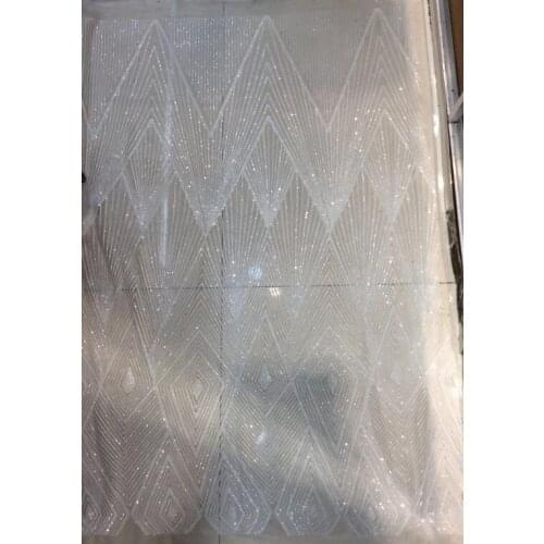 Nice looking African French Lace Fabric with sequins SYJ-16883 embroidery African Tulle Lace Fabric