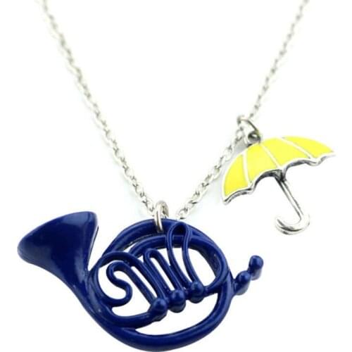 Creative Trumpet Umbrella Pendant Necklace For Women Girl Birthday Party Gift