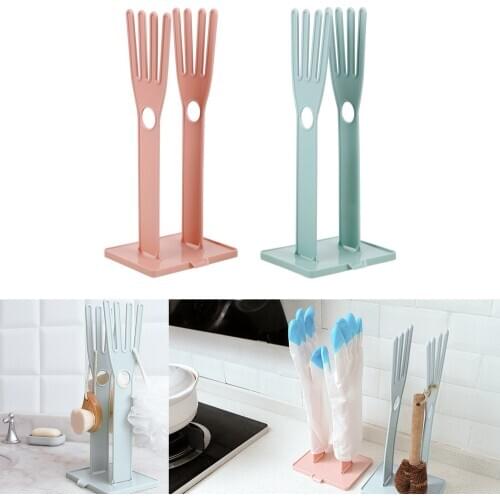 Kitchen Rubber Gloves Rack Glove Towel Cloth Storage Rack Gloves Stand Holder Drying Drain Rack Kitchen Bathroom Organizer