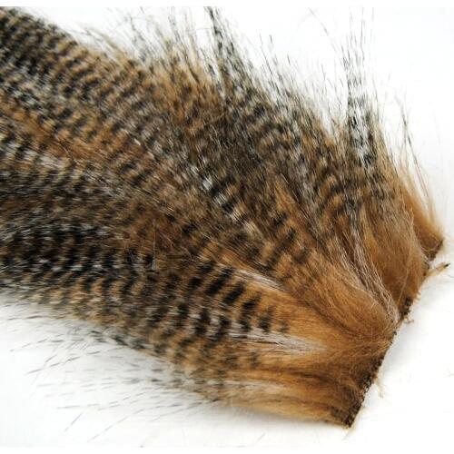 Wifreo 50 Bags 5 X 12CM Grizzly Color Fly Tying Furabou Craft Fur Fiber for Streamer Tail Wing Fly Tying Material Wholesale