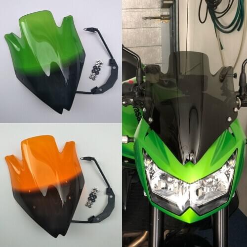 Motorbike Windshield Windscreen w/Bracket For Kawasaki Z750 Z750R Z 750 2007-2012 High Quality Smoke Clear