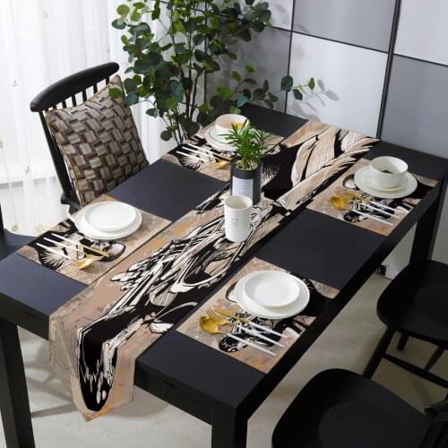 Jazz Man Performer Musician Table Runner Placemats Set for Home Kitchen Dining Table Wedding Party Holiday Dinner Decoration
