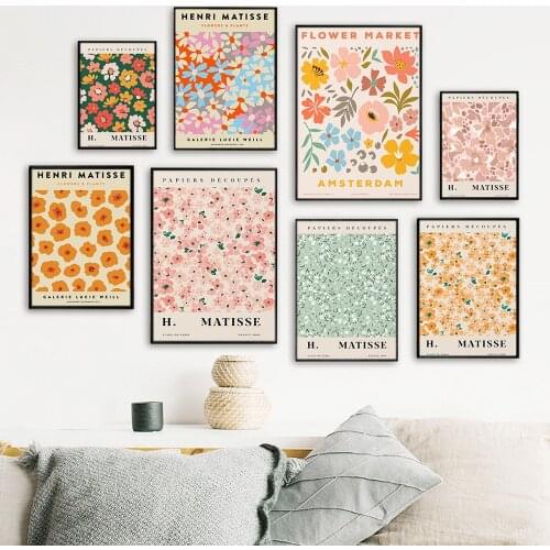 Wall Art Canvas Painting Matisse Color Plant Abstract Flower Market Posters And Prints Wall Picture For Living Room Home Decor