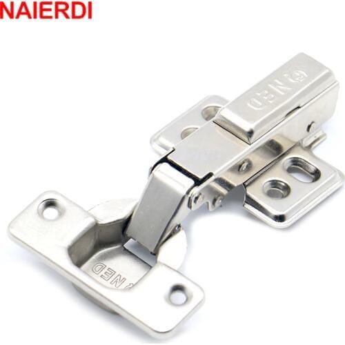 NAIERDI F Series Rustless Iron Hydraulic Hinge Iron Core Damper Buffer Cabinet Hinges Cupboard Door Hinges Soft Close Hardware