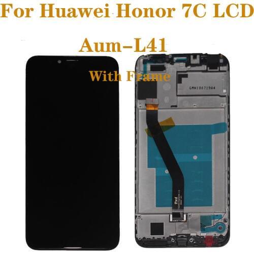 New with frame 5.7" LCD monitor For Huawei honor 7C Aum-L41 LCD display + touch screen mobile phone screen repair parts